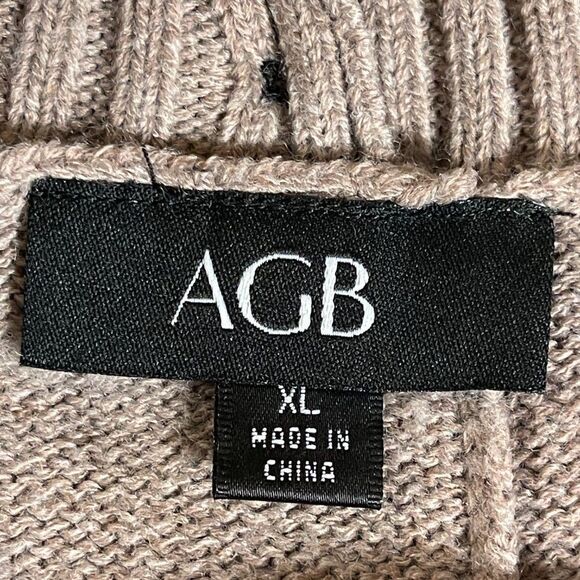 AGB XL brown/black Button Back striped sweater - Picture 8 of 9
